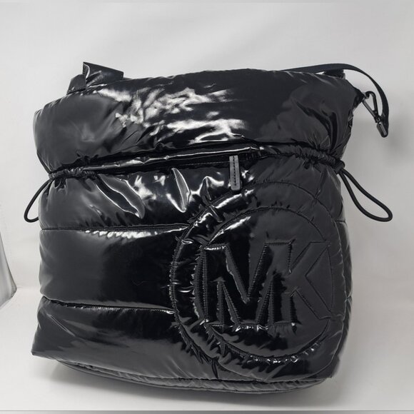 Michael Kors Rae Black Quilted Nylon Extra Large Drawstring Tote Shoulder Bag - Picture 6 of 16